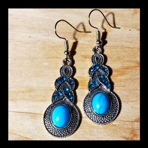 Turquoise Boho Vintage Style Drop Earrings
